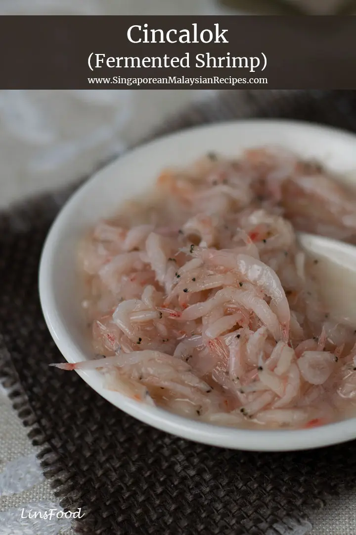 Cincalok (Malaysian Fermented Shrimp) in a white bowl