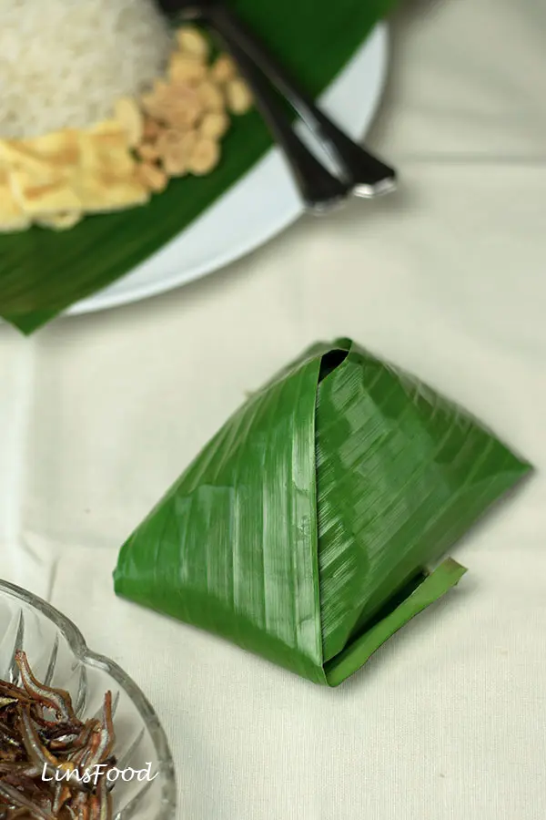 banana leaf parcel, nasi lemak bungkus photo