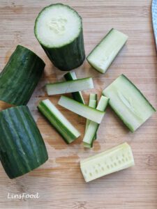 sliced cucumber for acar